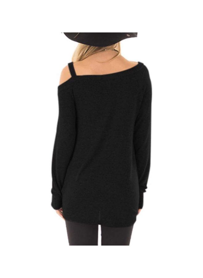 Polyester Long Sleeves Blouse Black - Image 2