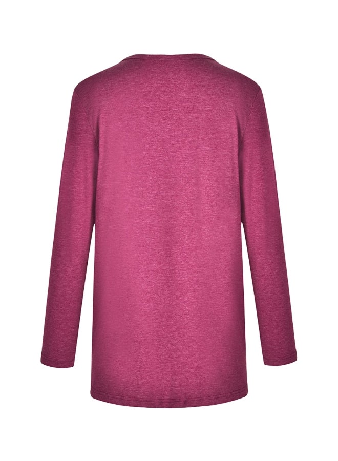 Polyester Long Sleeves Blouse Pink  - Image 2