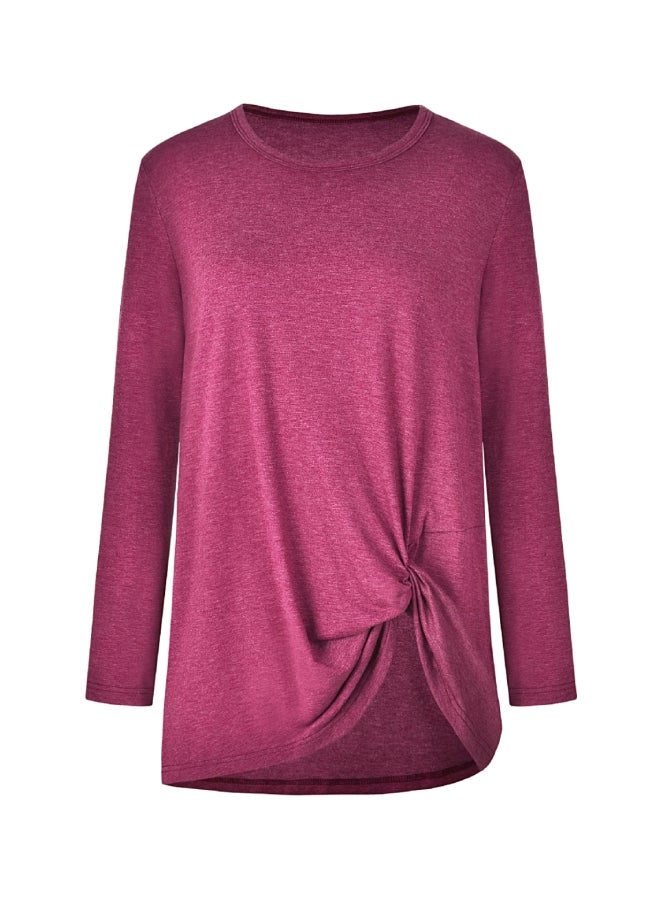 Polyester Long Sleeves Blouse Pink  - Image 1