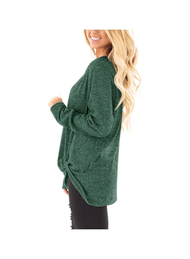 Polyester Long Sleeves Blouse Green - Image 3