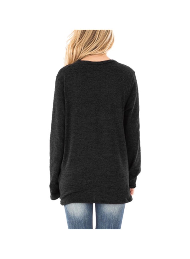 Polyester Long Sleeves Blouse Black - Image 2
