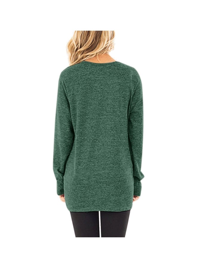 Polyester Long Sleeves Blouse Green - Image 2