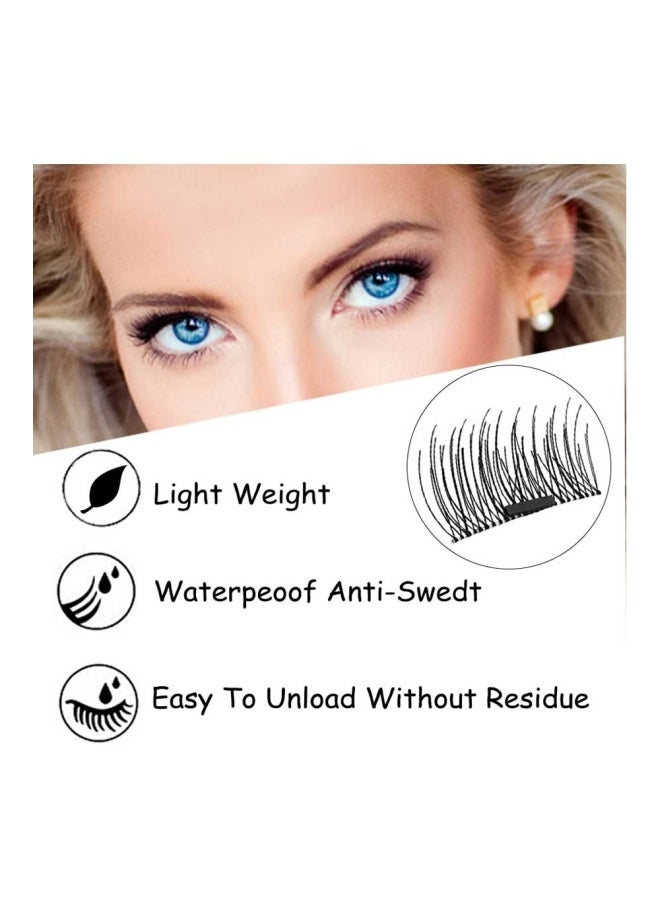 مجموعة رموش صناعية مغناطيسية 3D مكونة من زوجين أسود - Image 3