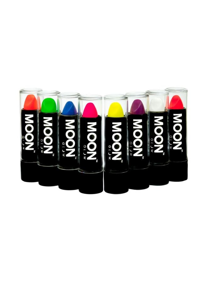 مون جلو مجموعة أحمر شفاه بلاك لايت تظهر بالأشعة فوق البنفسجية من 8 قطع - نيون متعدد الألوان