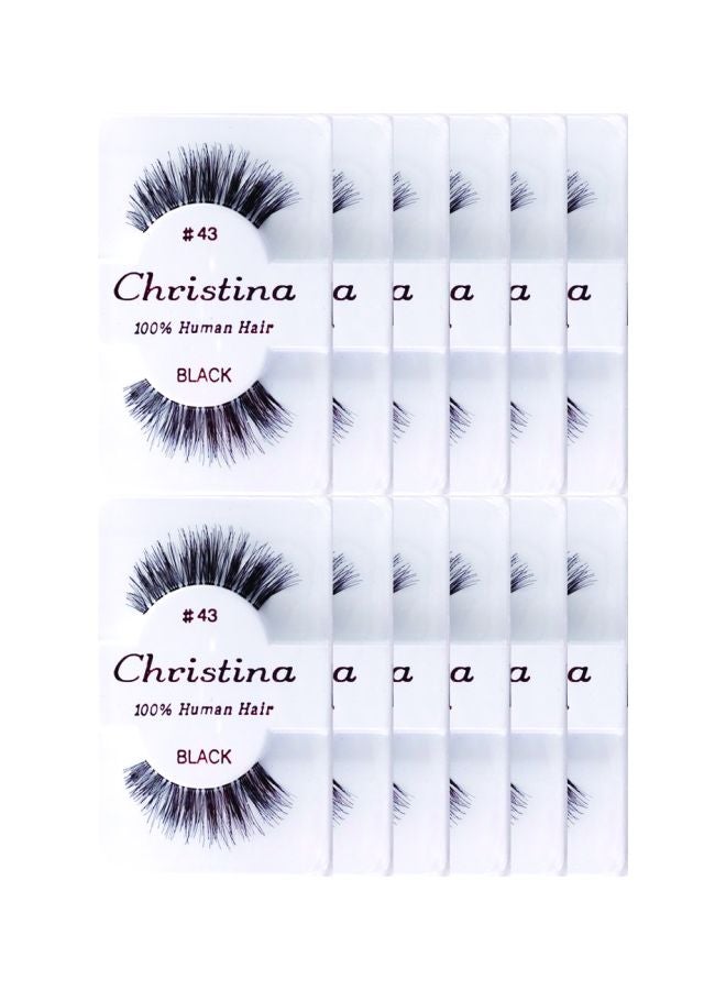 كريستينا مجموعة رموش مستعارة مكونة من 25 قطعة أسود