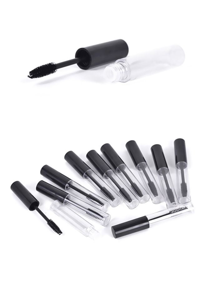 11-Piece Cosmetic Portable Empty Mascara Tube Black/Clear - Image 2