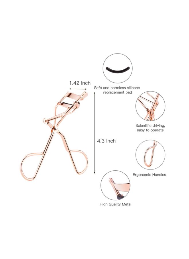 أداة ثني الرموش المحمولة مع حشية بديلة من السيليكون وردي/أسود - Image 3