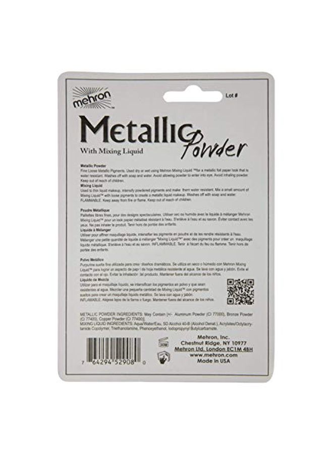 mehron Makeup Metallic Powder With Mixing Liquid Silver  - Image 3