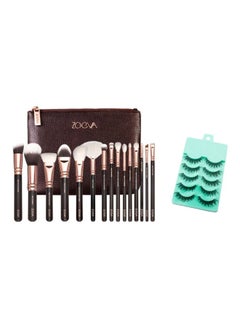 Zoeva 21-Piece Professional MakeUp Brush And Eyelash Set Brown/Black  - Image 1