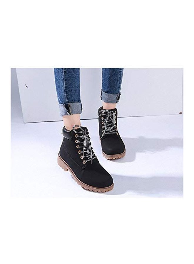 Faux Leather Lace-Up Boots Black/Brown - v1578173932/N32495687V_6