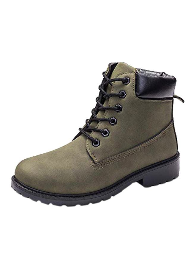 Generic - Lace Up Ankle Boots Green - Image 1