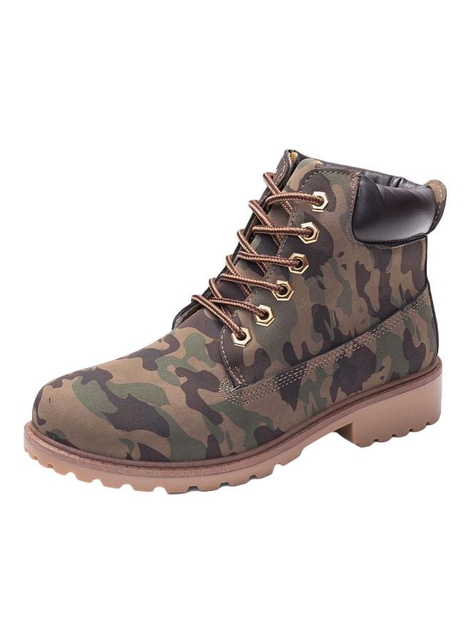 Generic - Lace Up Ankle Boot Camouflage Green - Image 1