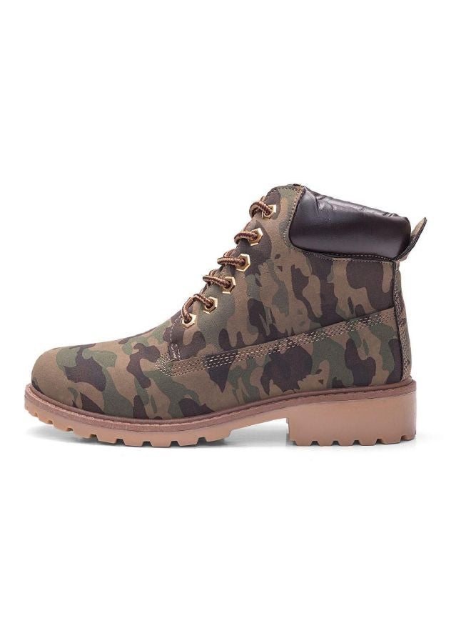 Generic - Lace Up Ankle Boot Camouflage Green - Image 1