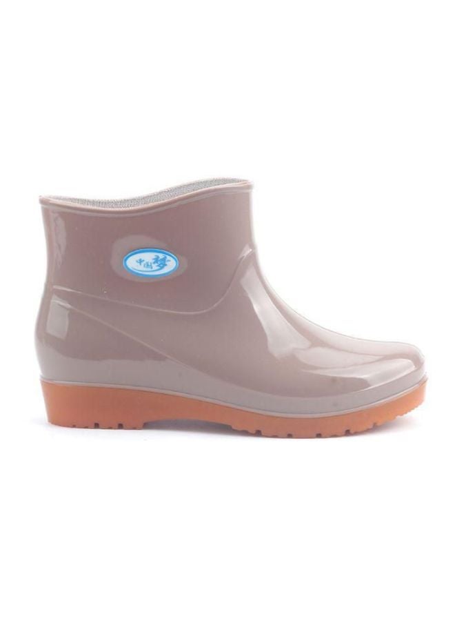 PVC Low Rise Ankle Boots Beige/Pink  - Image 2