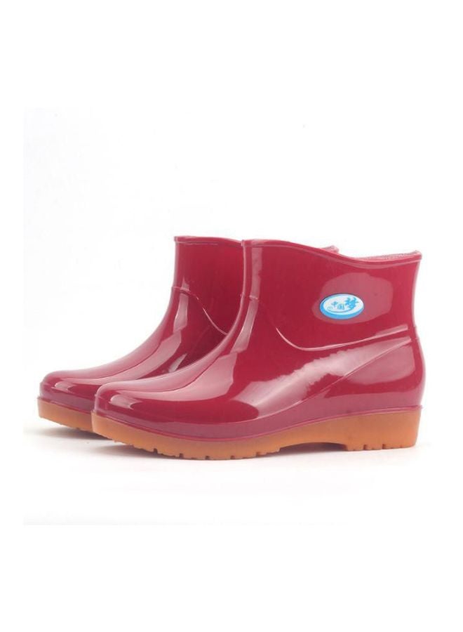 PVC Low Rise Boots Red  - Image 2