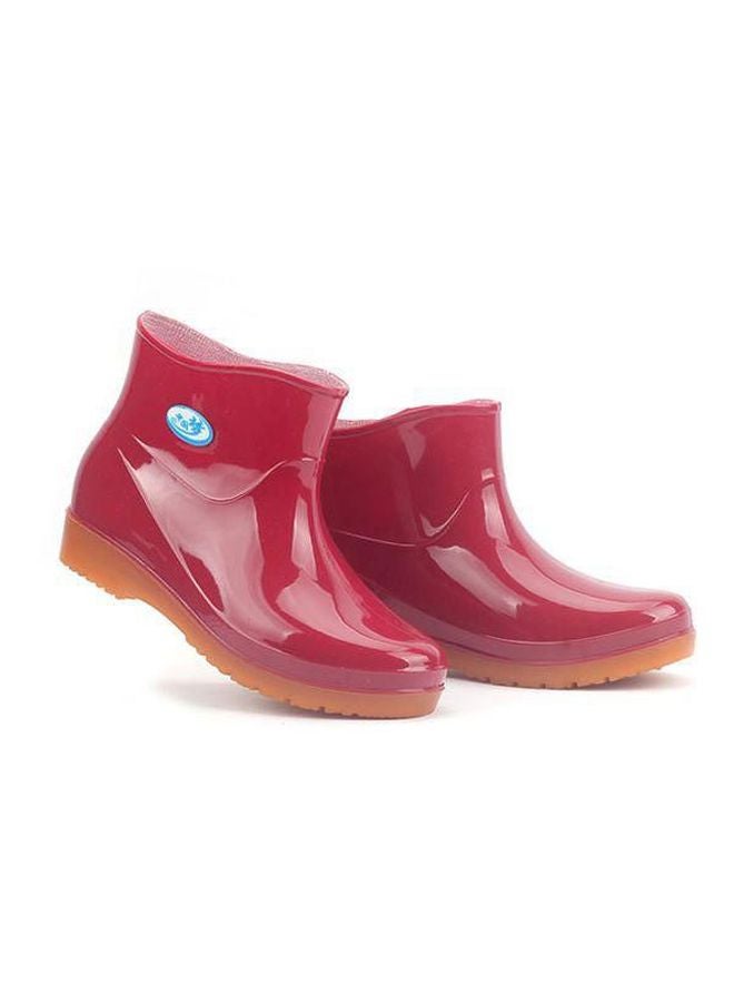 PVC Low Rise Boots Red  - Image 3