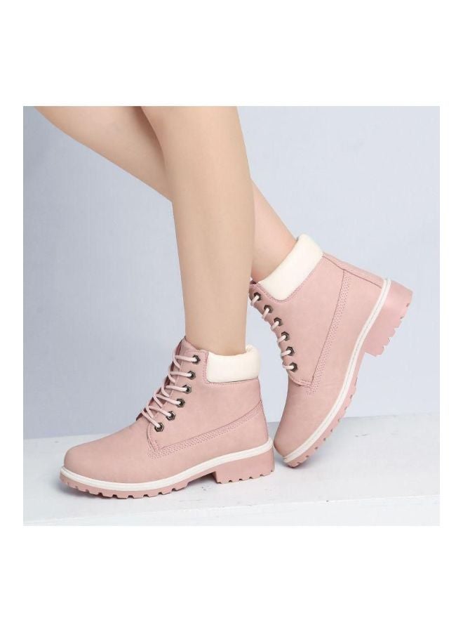 Lace-Up Faux Leather Boot Pink/White - v1578174382/N32495747V_6