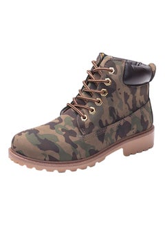 Lace-Up Boots Camouflage Green