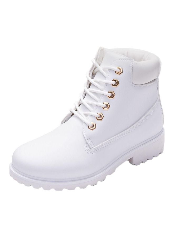 Lace-Up Boots White 