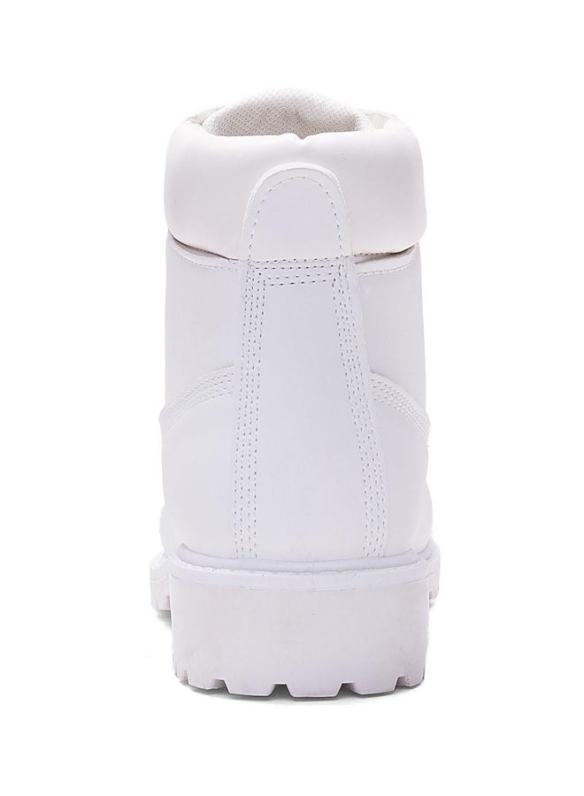 Lace-Up Faux Leather Boot White  - Image 4