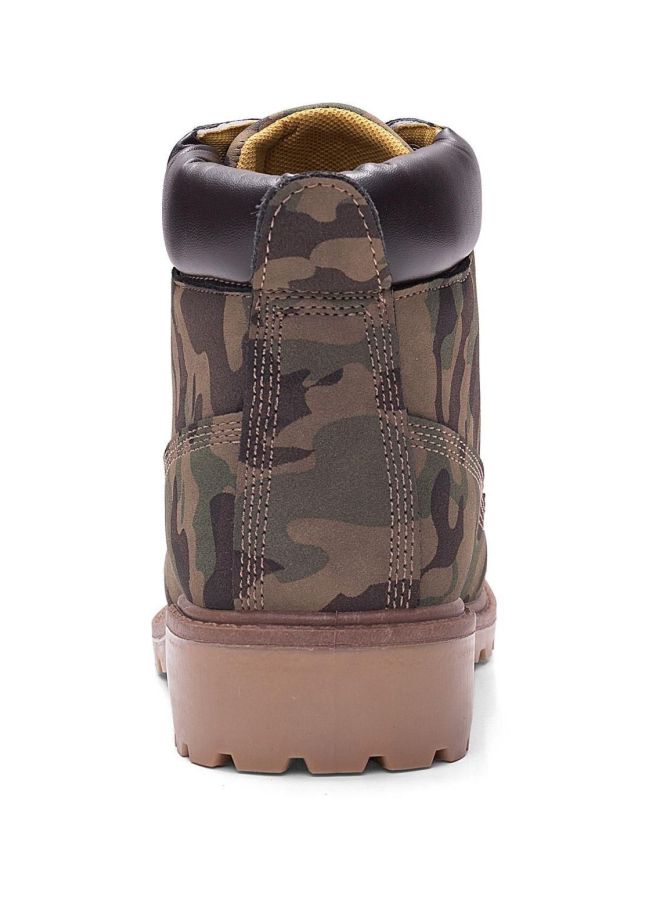 Lace Up Ankle Boot Camouflage Green - Image 4