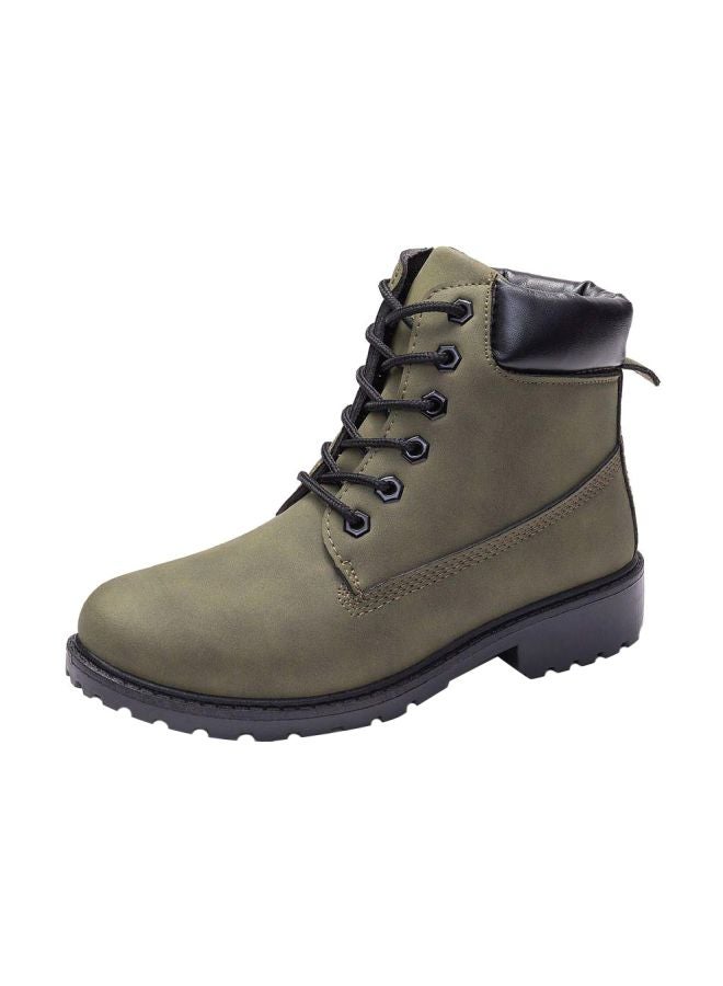 Lace Up Ankle Boot Green  - Image 1