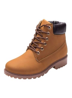 Lace Up Ankle Boots Brown