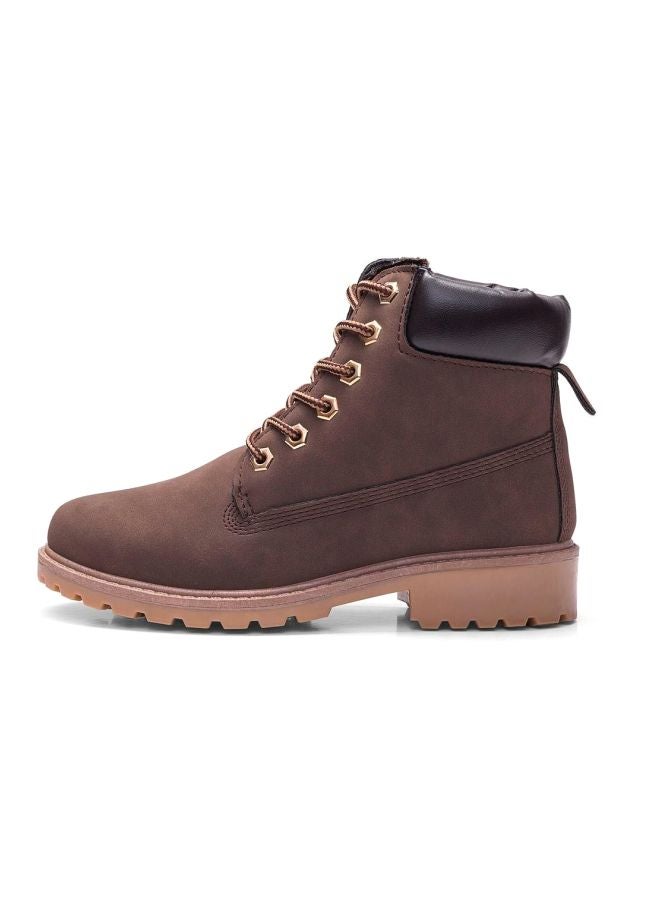 Generic - Lace Up Ankle Boots Brown - Image 1