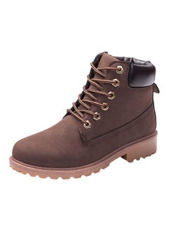 Lace Up Ankle Boots Brown