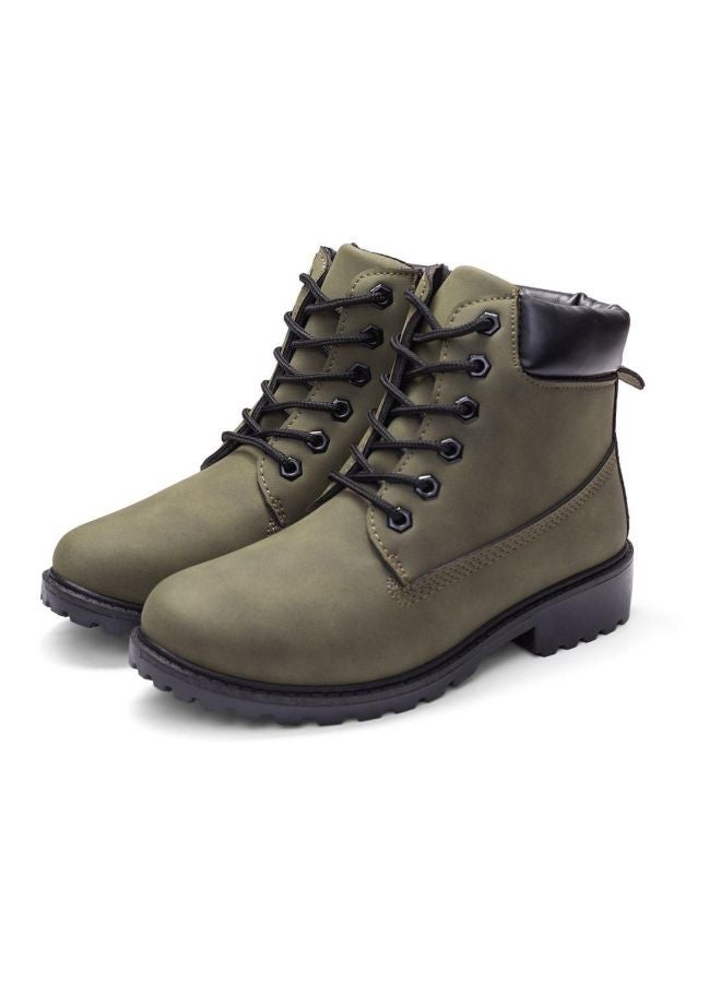 Lace Up Ankle Boots Green  - Image 5