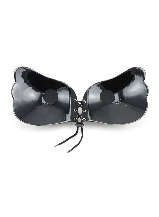 Solid Pattern Strapless Bra Black  - Image 2