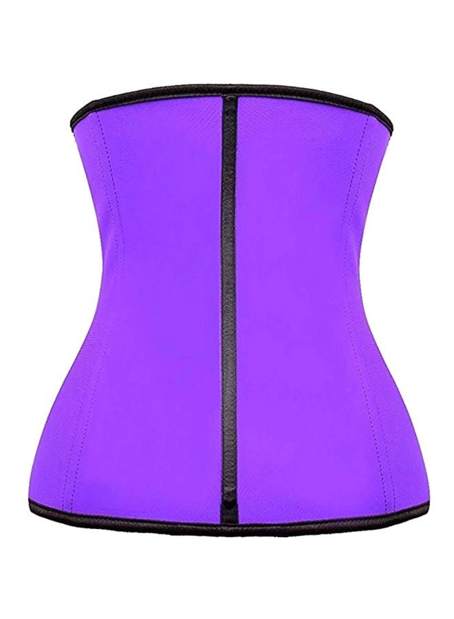 3 Hooks Girdle Waist Slimming Corset Purple/Black - Image 2