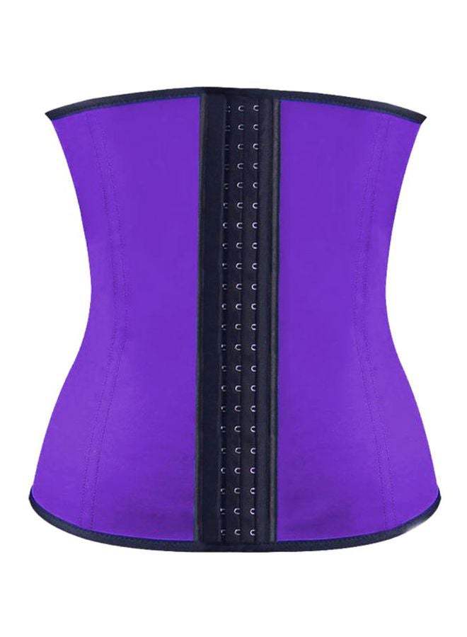 3 Hooks Girdle Waist Slimming Corset Purple/Black - Image 1