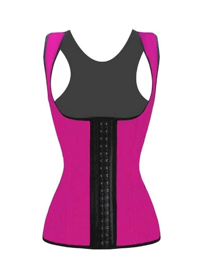2 Hooks Back Side Girdle Corset Pink/Black - Image 1