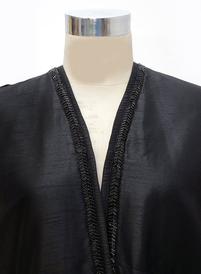 Embellished Long Sleeve Abaya Black - Image 4