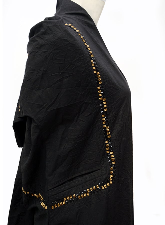 Bead Embellished Abaya Black - Image 5