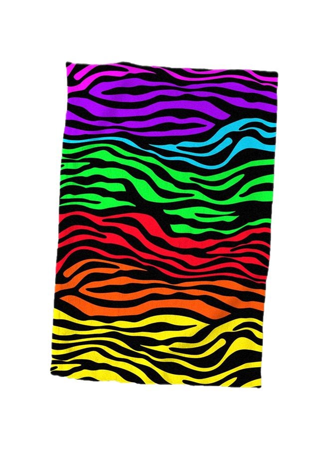 3DROSE Abstract Zebra Stripes Hand Towel Yellow/Green/Red 15x22inch - Image 1