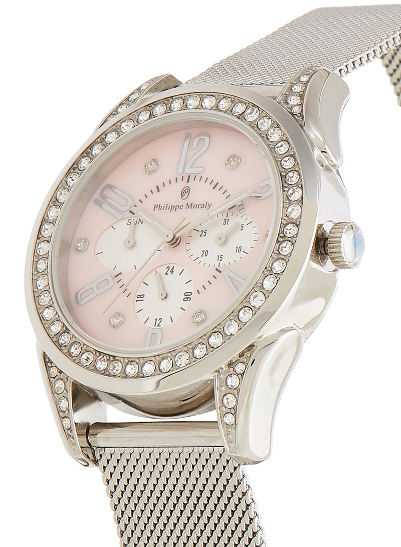 فيليب مورالي السويسرية ساعة يد طراز LS1112QWPP مزودة بسوار مصنوع من الستانلس ستيل بعقارب للنساء - Image 2