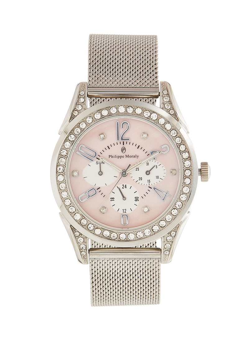 فيليب مورالي السويسرية ساعة يد طراز LS1112QWPP مزودة بسوار مصنوع من الستانلس ستيل بعقارب للنساء - Image 1