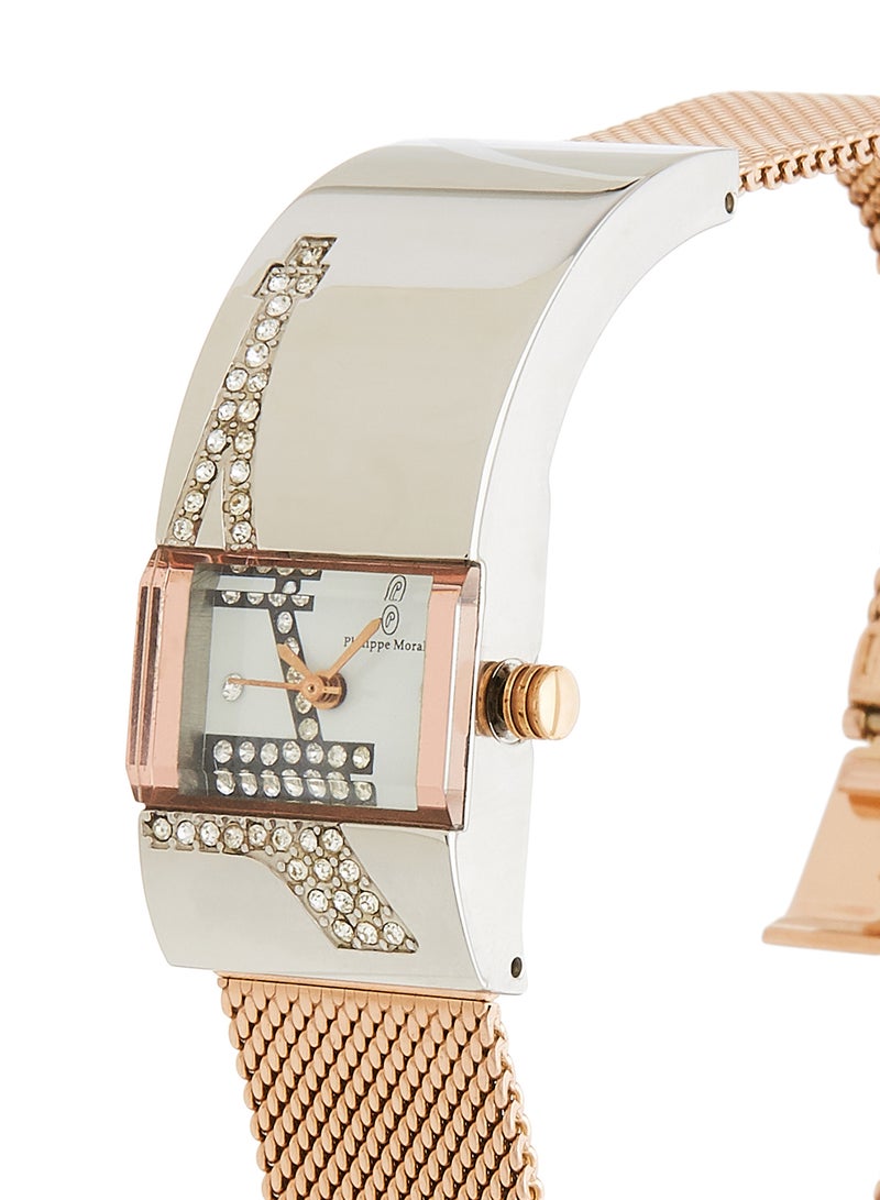 فيليب مورالي السويسرية ساعة يد عقارب بسوار من الستانلس ستيل طراز LS1148QCRW للنساء - Image 2