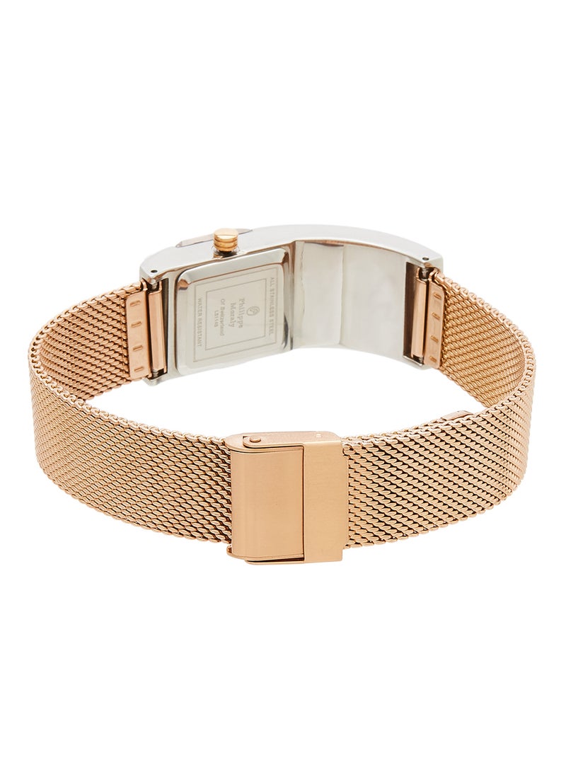 فيليب مورالي السويسرية ساعة يد عقارب بسوار من الستانلس ستيل طراز LS1148QCRW للنساء - Image 3