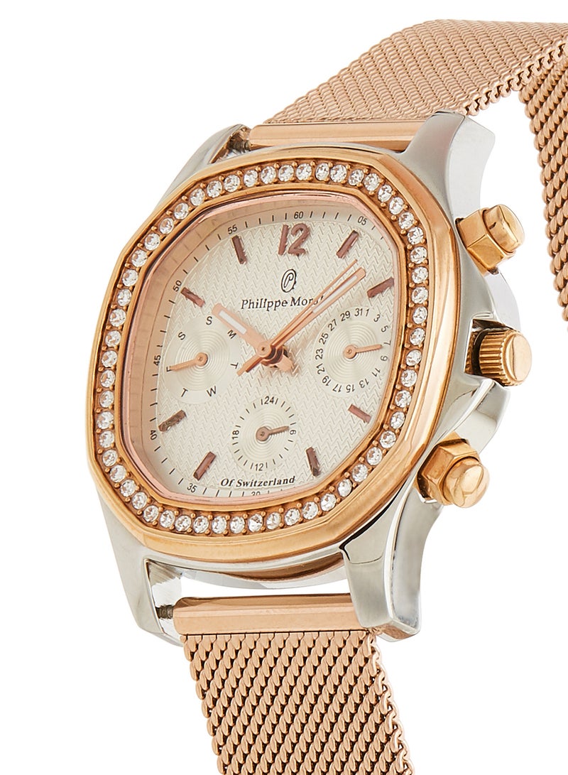 Philippe Moraly of Switzerland - Women's Stainless Steel Analog Wrist Watch LS1152QCRW - Image 1