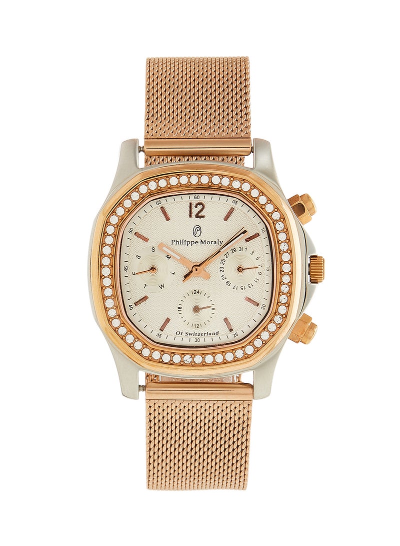 Philippe Moraly of Switzerland - Women's Stainless Steel Analog Wrist Watch LS1152QCRW - Image 1