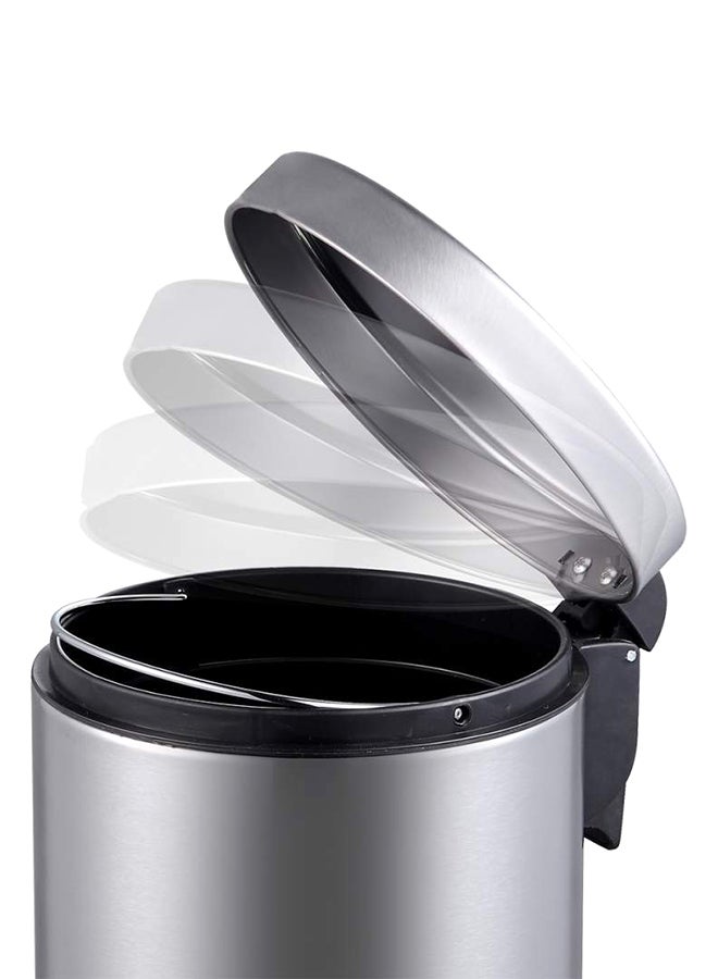 EKO Serene Stainless Steel Waste Bin With Lid Silver 5Liters  - Image 2
