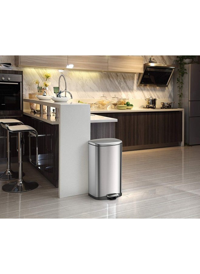 EKO Della Stainless Steel Waste Bin With Soft Lid Silver 12Liters - Image 5