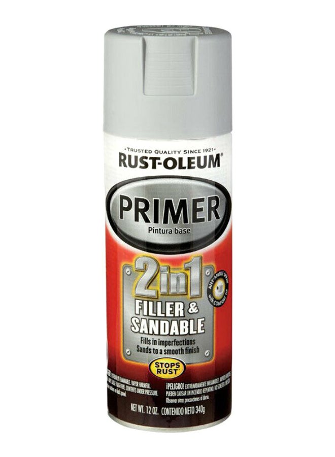RUST-OLEUM - 2-In-1 Filler And Sandable Primer Spray Grey 340grams - Image 1