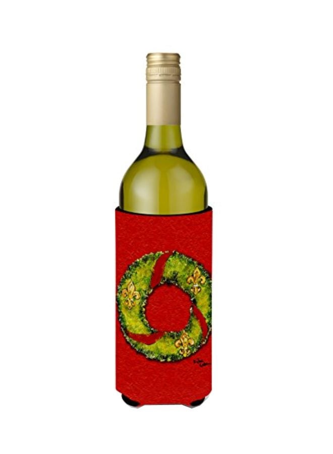 Printed Insulated Beverage Hugger Red/Green/Gold 5.5x0.2x7inch