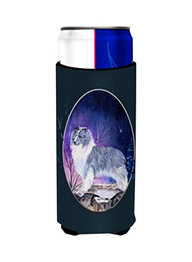 Printed Beverage Insulator Hugger Blue/White/Black 4x0.2x6.5inch