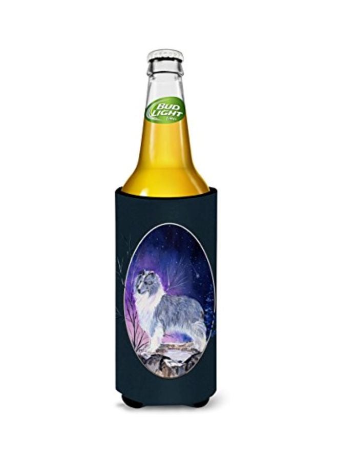 Printed Beverage Insulator Hugger Blue/White/Black 4x0.2x6.5inch