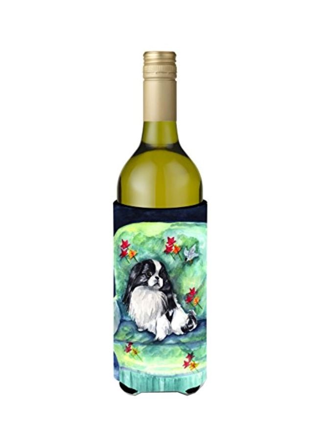 Caroline's Treasures - Japanese Chin in Momma's Chair Printed Beverage Insulated Cover Green/Black/Blue 5.5x0.2x7inch - Image 1